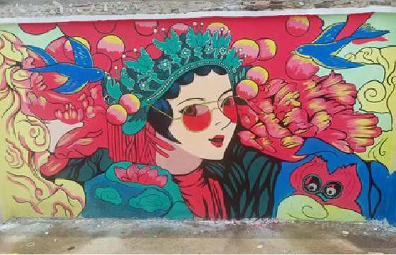 峡江墙体彩绘-网红墙