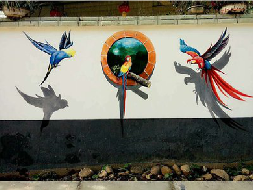 峡江视觉错位-3D墙绘设计