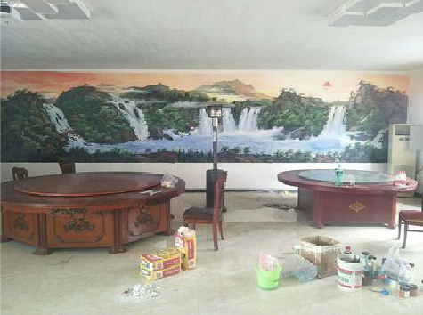 峡江墙绘-写实风景