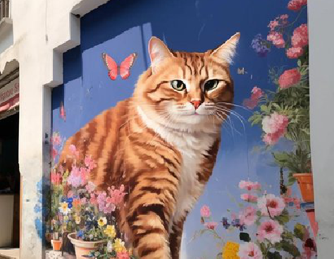 峡江自己绘制有个性的手绘墙