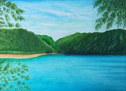 峡江在墙绘中，如何绘画绿水青山？