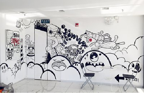 峡江手绘墙并非传统涂鸦。